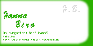 hanno biro business card
